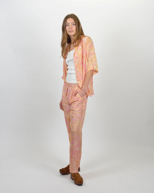 MARBLING SILK TROUSER / ROSEO