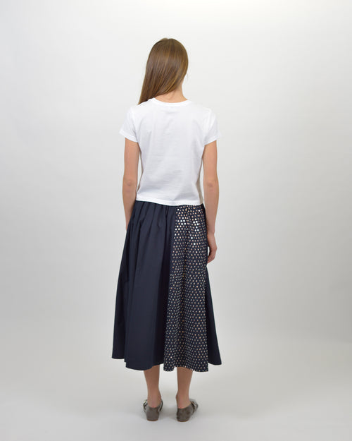 PETITE ETOILES EMBROIDERY MIDI SKIRT / NOTTE
