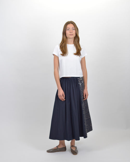 PETITE ETOILES EMBROIDERY MIDI SKIRT / NOTTE