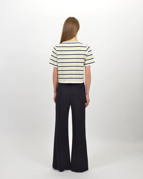 STRETCH CREPE CADY FLARED PANTS / NERO