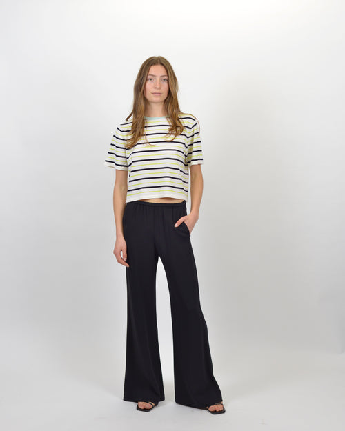 STRETCH CREPE CADY FLARED PANTS / NERO