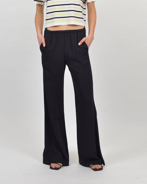 STRETCH CREPE CADY FLARED PANTS / NERO
