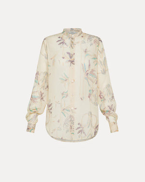 SOGNI PRINT GRANDFATHER SHIRT / AVORIO