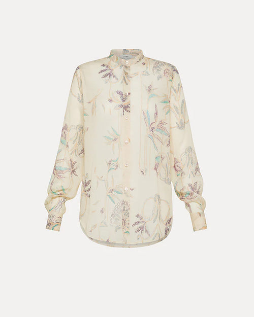 SOGNI PRINT GRANDFATHER SHIRT / AVORIO