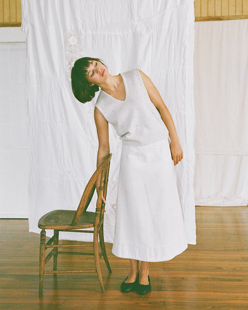 GLIMMER LACE VEST / IVORY