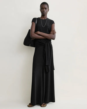FLARED JERSEY SKIRT / BLACK