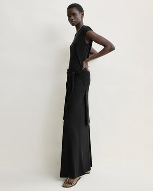 FLARED JERSEY SKIRT / BLACK