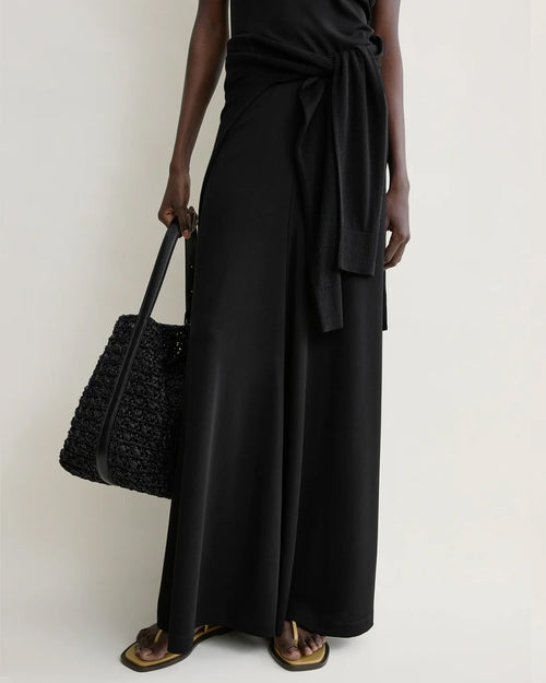 FLARED JERSEY SKIRT / BLACK