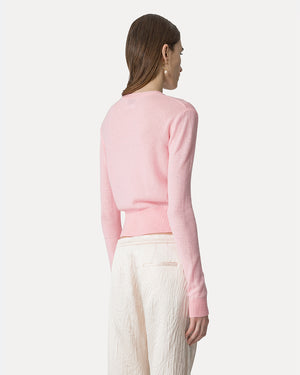 CASHMERE WOOL ROUNDNECK SWEATER / ROSE