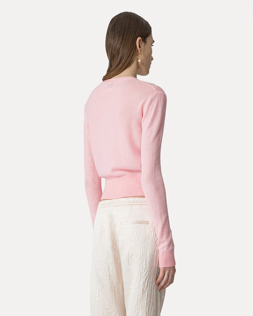 CASHMERE WOOL ROUNDNECK SWEATER / ROSE