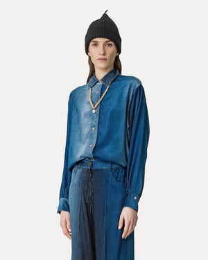 DEGRADE DENIM VELVET SHIRT / DELAVE