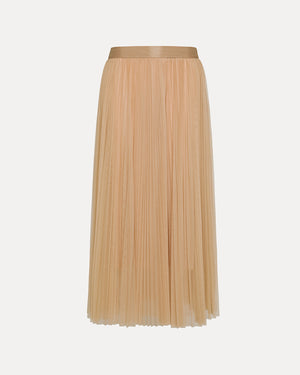 PLISSE TULLE  SKIRT / NUDE