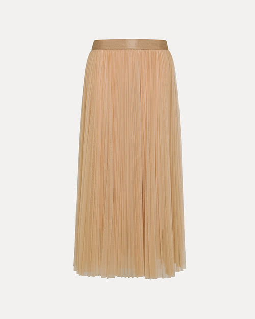 PLISSE TULLE  SKIRT / NUDE