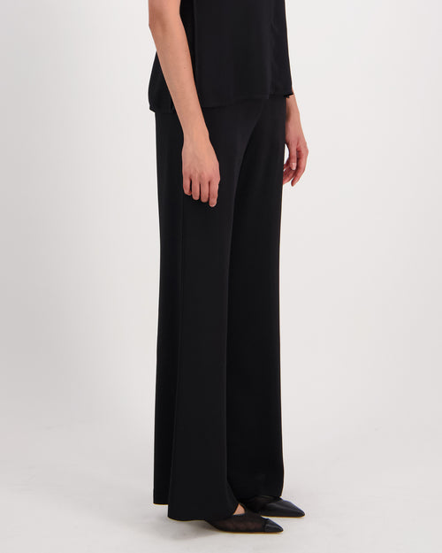 STRETCH CREPE CADY FLARED PANTS / NERO