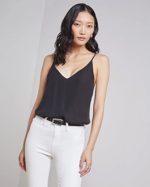 GABRIELLA SILK CAMISOLE / BLACK