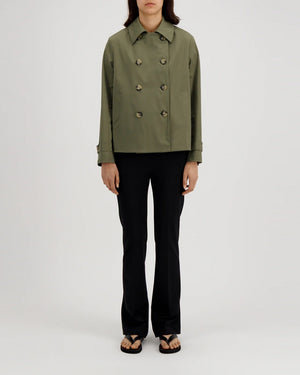 WOMEN CROPPED TRENCH LIGHT TECHNIC / HUNTING GREEN