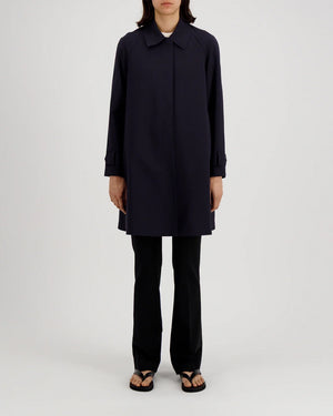 WOMEN MAC COAT SCUBA / NAVY BLUE