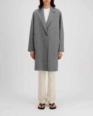 WOMEN OVERSIZED COAT CASHMERE BLEND / LIGHT GREY