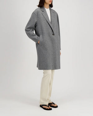 WOMEN OVERSIZED COAT CASHMERE BLEND / LIGHT GREY