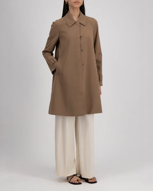 WOMEN MAC COAT SCUBA / TOBACCO