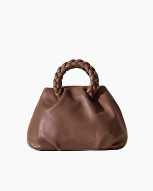 BOMBON M SUPPLE SHINY HANDBAG / WARM TAUPE