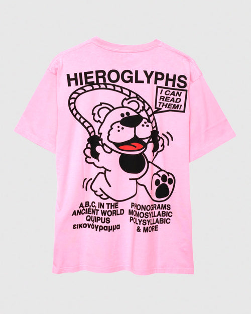 HIEROGLYPH BAR T-SHIRT / LIGHT ROSE