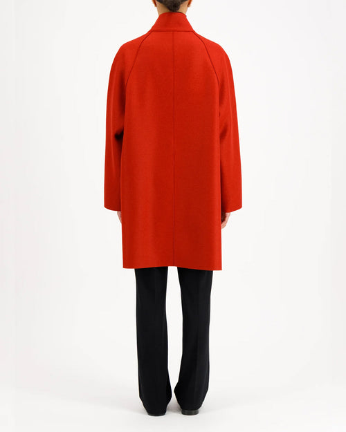 RAGLAN CAPE PRESSED WOOL / ROYAL RED