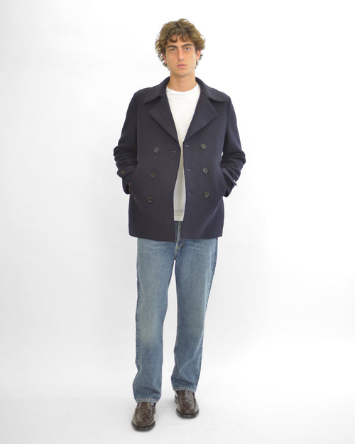 MEN PEACOAT BOILED WOOL / NAVY BLUE