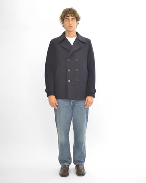 MEN PEACOAT BOILED WOOL / NAVY BLUE
