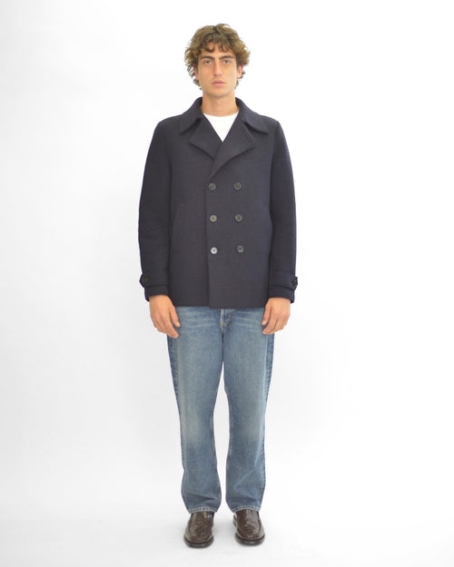MEN PEACOAT BOILED WOOL / NAVY BLUE