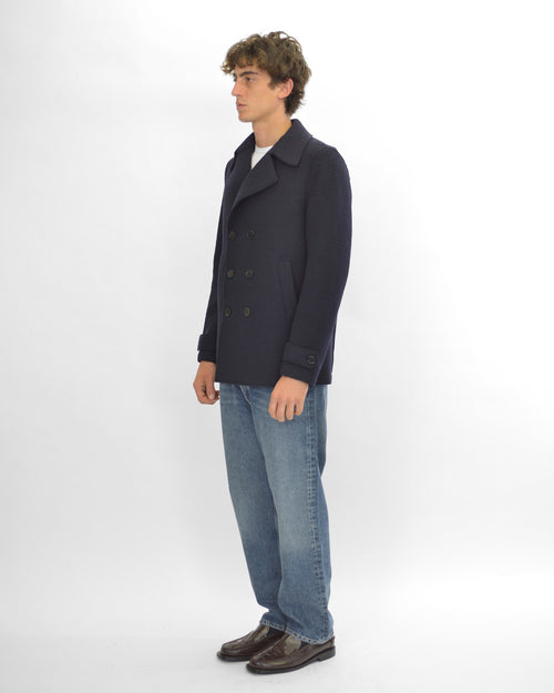 MEN PEACOAT BOILED WOOL / NAVY BLUE