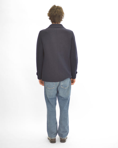 MEN PEACOAT BOILED WOOL / NAVY BLUE