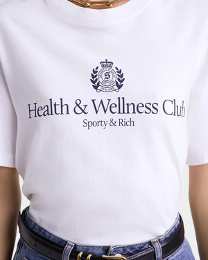 H&W CREST TSHIRT / WHITE/NAVY