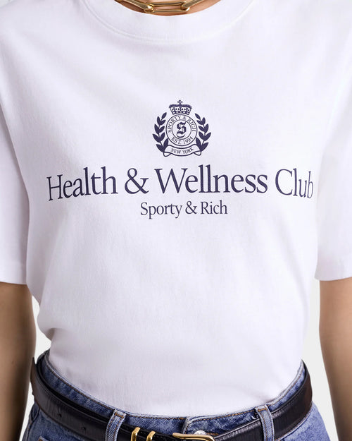 H&W CREST TSHIRT / WHITE/NAVY