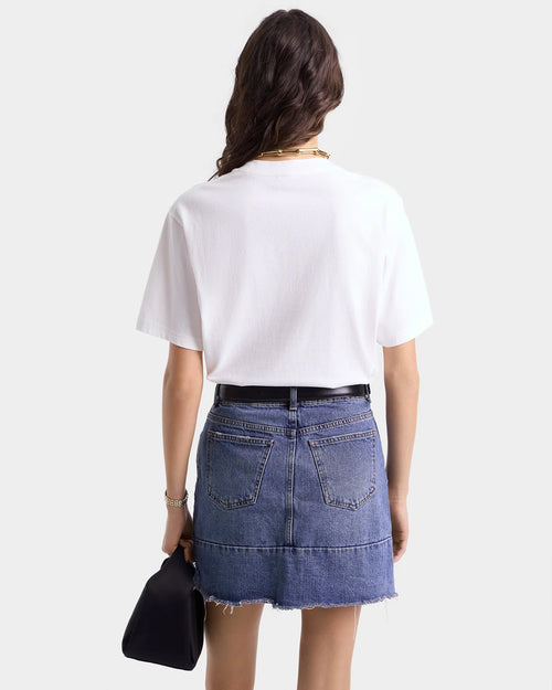 H&W CREST TSHIRT / WHITE/NAVY
