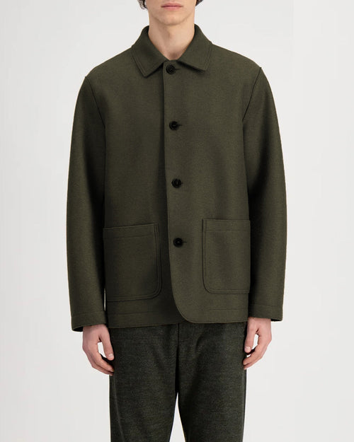 UTILITY PRESSED WOOL JACKET / HUNTING GREEN