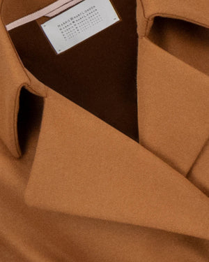 CROPPED CASHMERE BLEND BELTED TRENCH / COPPER