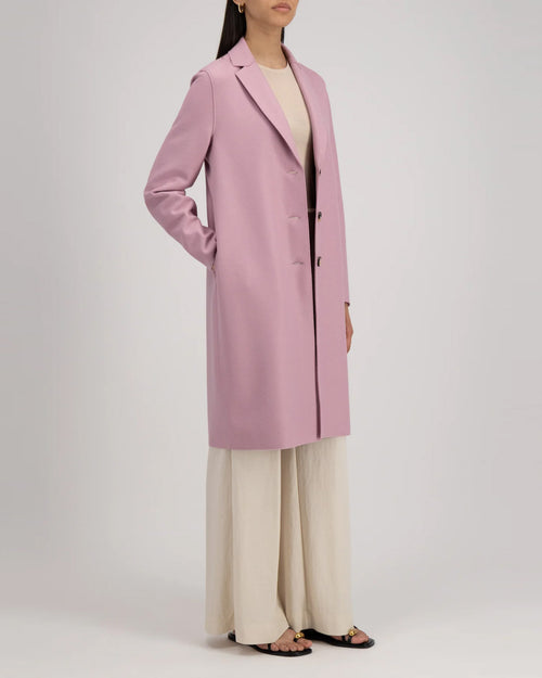 LIGHT PRESSED WOOL OVERCOAT / DUSTY ROSE