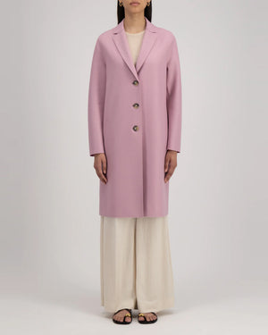 LIGHT PRESSED WOOL OVERCOAT / DUSTY ROSE