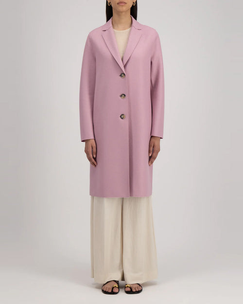 LIGHT PRESSED WOOL OVERCOAT / DUSTY ROSE