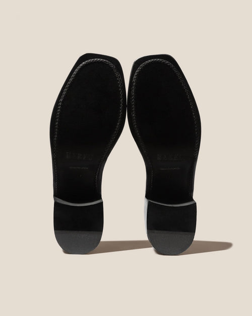 ALBER HEELED T-BAR LOAFER / BLACK