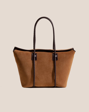 FORNA SUEDE TOTE / TAN & DARK BROWN