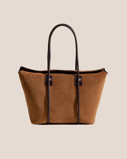 FORNA SUEDE TOTE / TAN & DARK BROWN