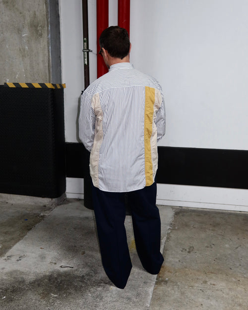 B002 / SHIRT / WHITE / NAVY / MIX