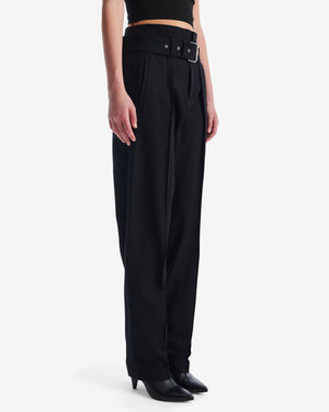 BENET WOOL CARROT PANTS / BLACK