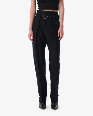 BENET WOOL CARROT PANTS / BLACK