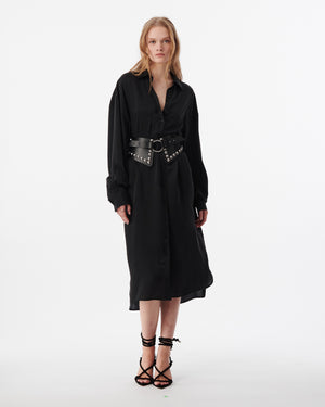 BARIA SHIRT DRESS / BLACK