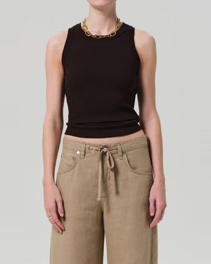 ISABEL RIB TANK / CHOCOLATE