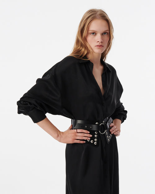 BARIA SHIRT DRESS / BLACK