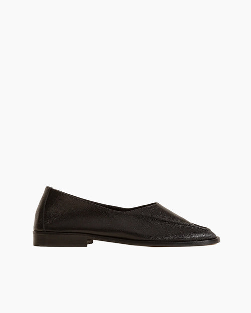 JULIOL W SUPPLE SHINY HIGH-CUT DECONSTRUCTED LAOFER / BLACK